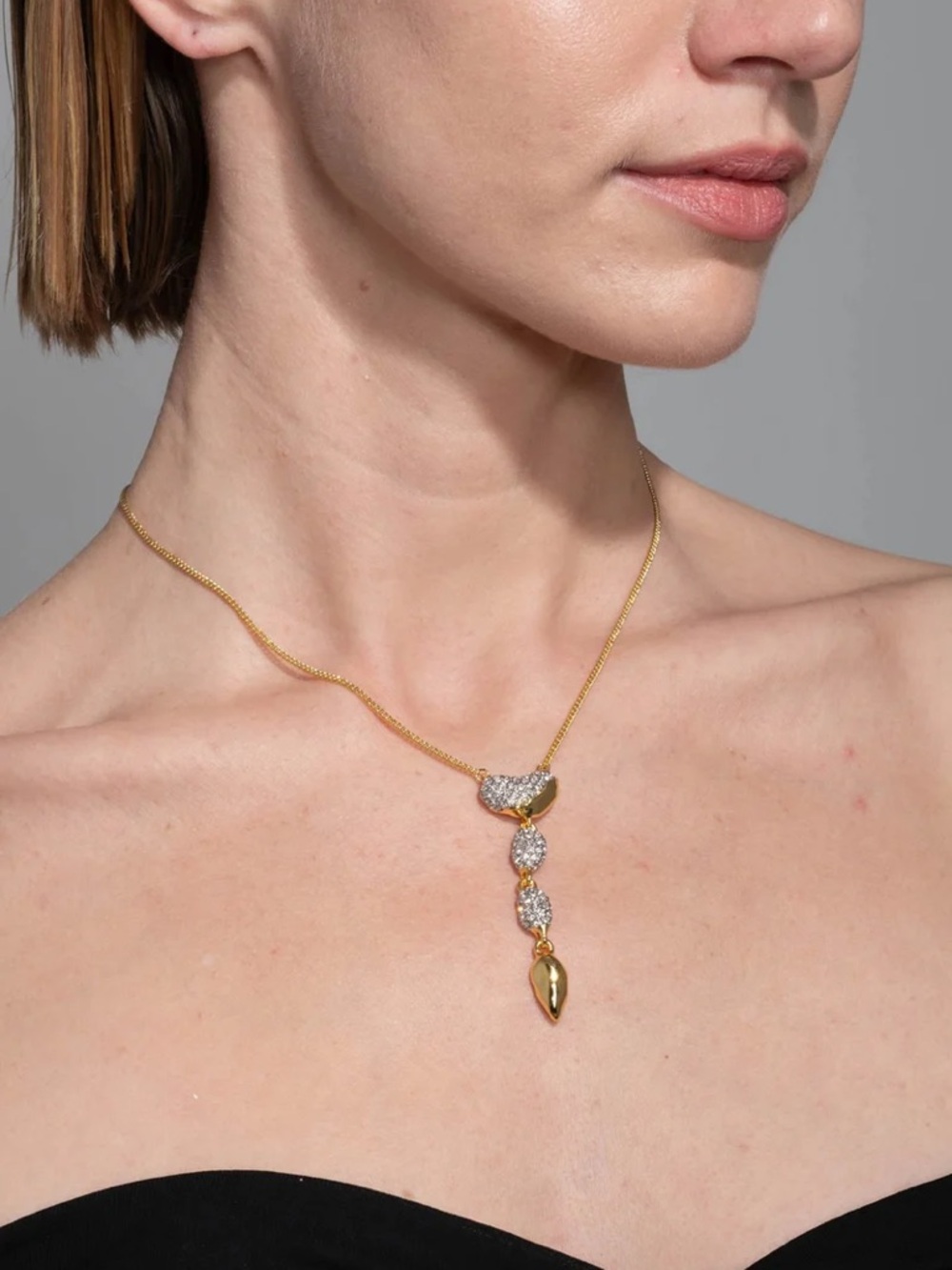 ALEXIS BITTAR Solanales Crystal Pebble Drop Y-Necklace